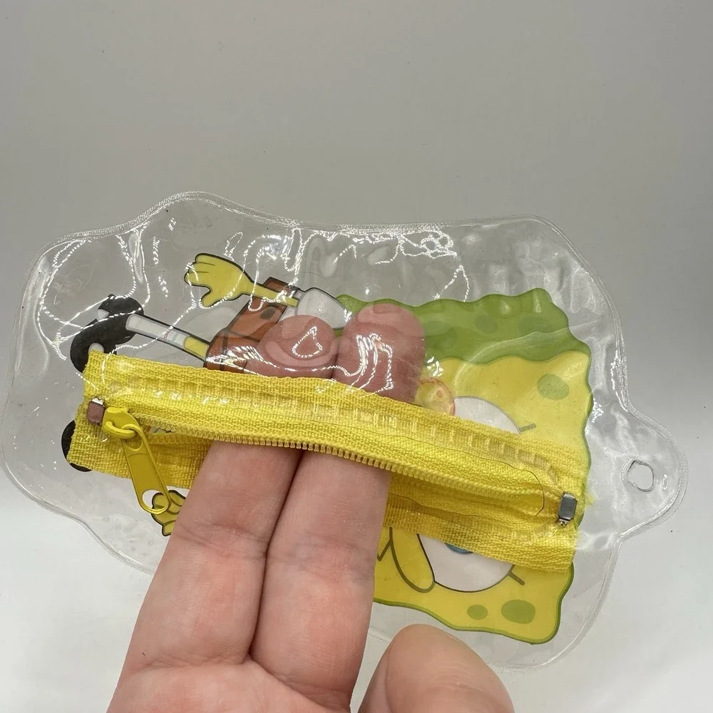VTG‎ 90's Clear Plastic SpongeBob Zip Coin Purse 5 1/2